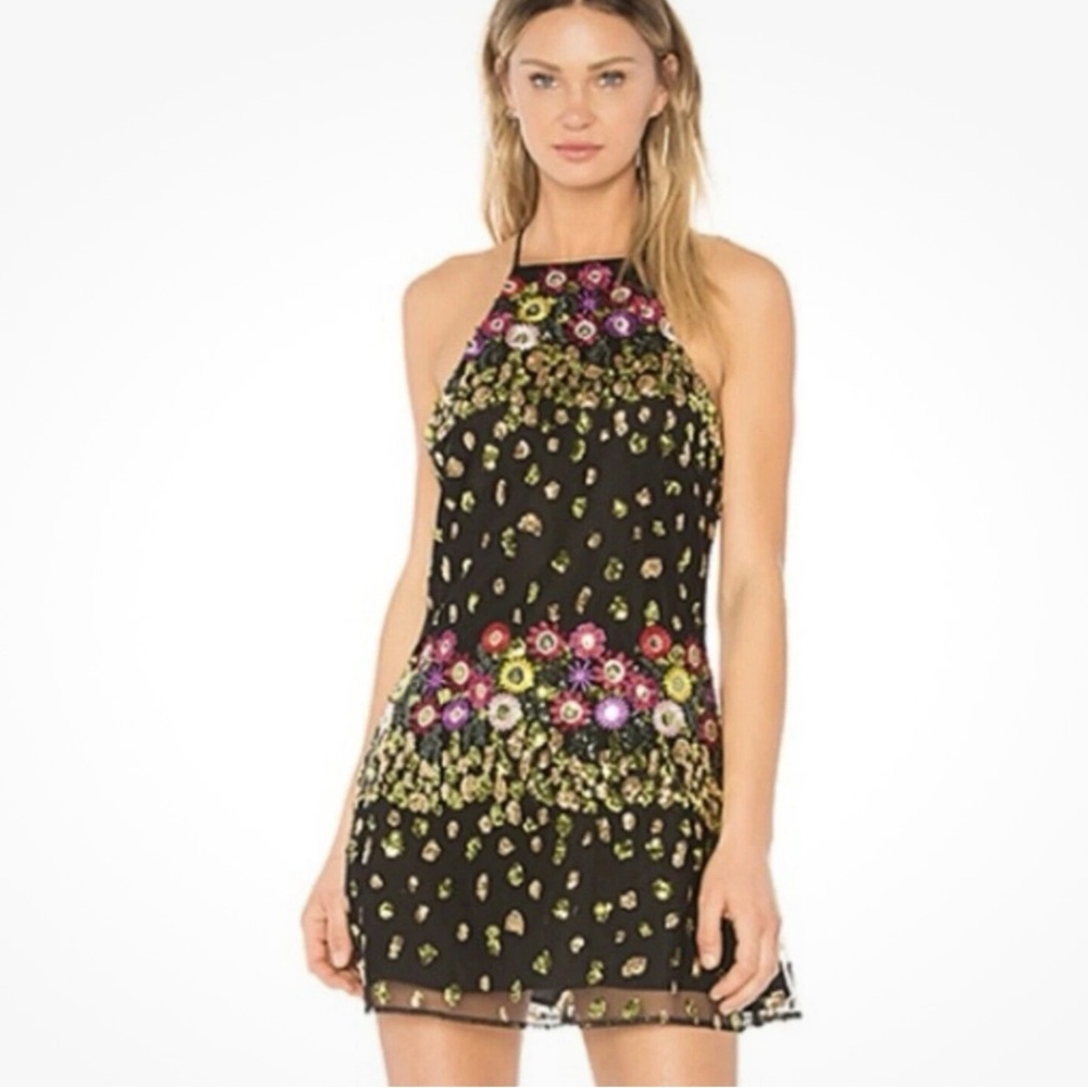 Lovers and Friends Floral Halter Dress - Black and Multicolor